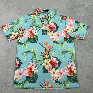 Bad Birdie Polo Shirt Mens Small Floral Performance Golf Golfing Golfer Stretch